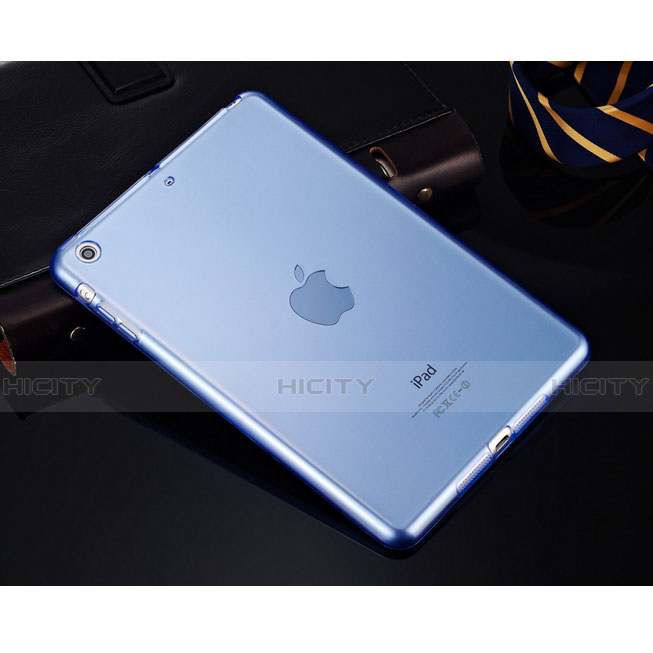 Housse Ultra Fine Silicone Souple Transparente pour Apple iPad Mini 2 Bleu Ciel Plus