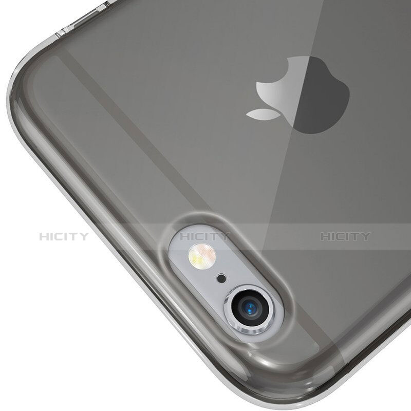 Housse Ultra Fine Silicone Souple Transparente pour Apple iPhone 6 Plus Gris Fonce Plus