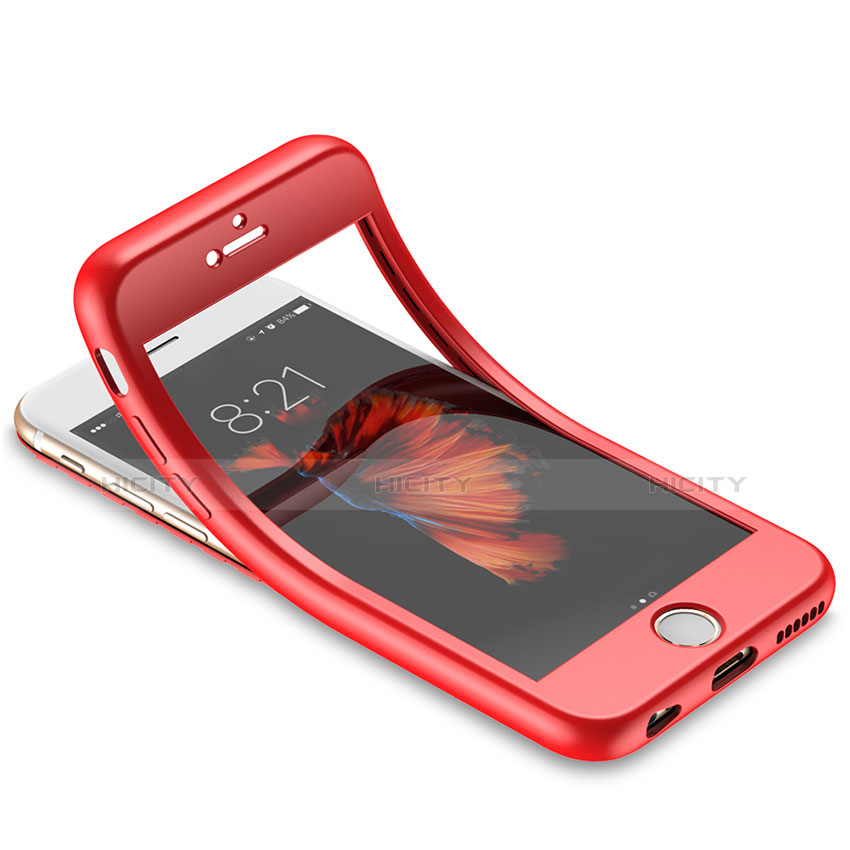 Housse Ultra Fine TPU Souple 360 Degres Avant et Arriere pour Apple iPhone 6 Rouge Plus