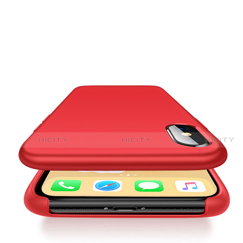 Housse Ultra Fine TPU Souple 360 Degres pour Apple iPhone X Rouge Plus