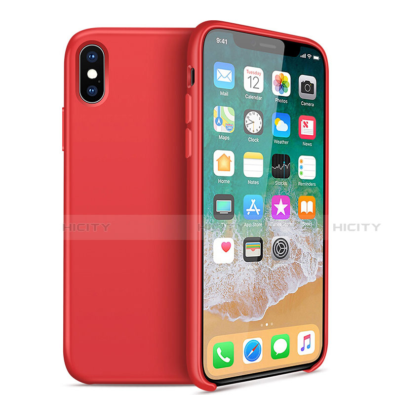 Housse Ultra Fine TPU Souple 360 Degres pour Apple iPhone X Rouge Plus