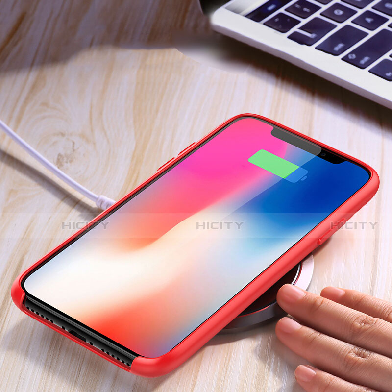 Housse Ultra Fine TPU Souple 360 Degres pour Apple iPhone X Rouge Plus