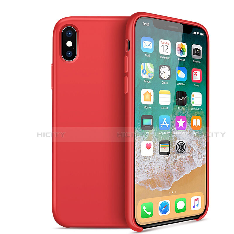 Housse Ultra Fine TPU Souple 360 Degres pour Apple iPhone Xs Rouge Plus