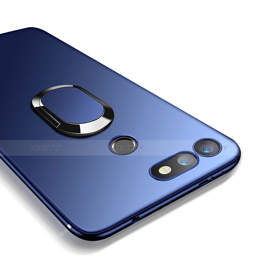 Housse Ultra Fine TPU Souple avec Support Bague Anneau Aimante Magnetique pour Huawei Honor V20 Bleu Plus