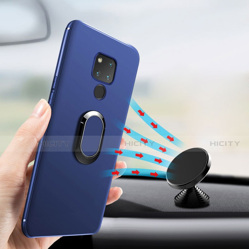 Housse Ultra Fine TPU Souple avec Support Bague Anneau Aimante Magnetique pour Huawei Mate 20 X 5G Bleu Plus