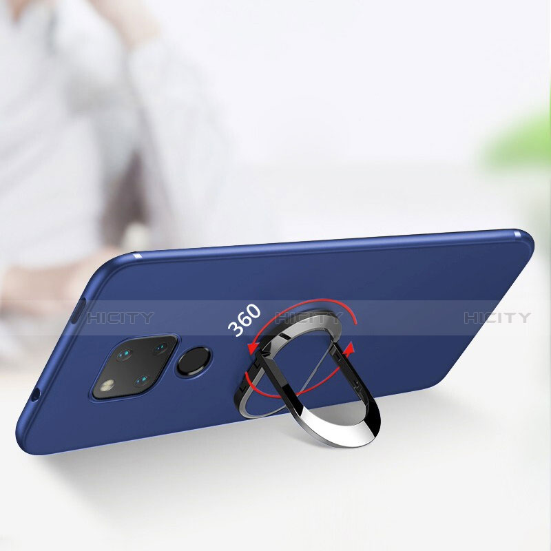 Housse Ultra Fine TPU Souple avec Support Bague Anneau Aimante Magnetique pour Huawei Mate 20 X 5G Bleu Plus