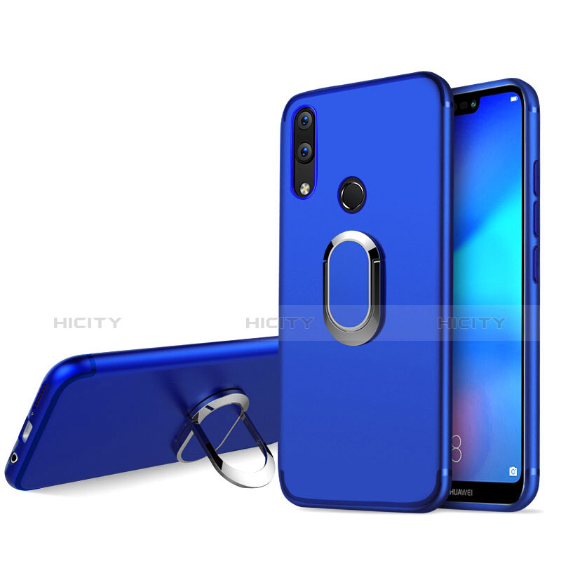 Housse Ultra Fine TPU Souple avec Support Bague Anneau pour Huawei Nova 3e Bleu Plus