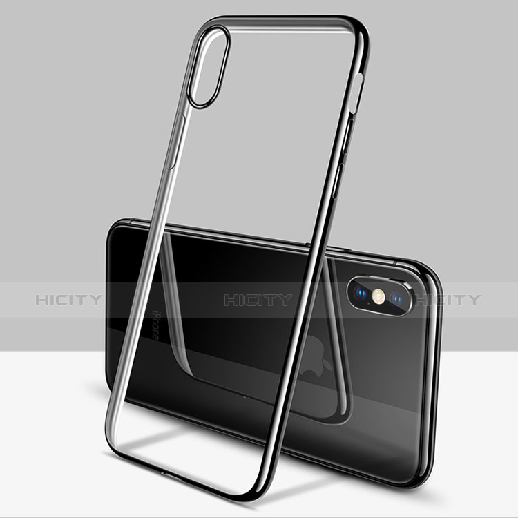 Housse Ultra Fine TPU Souple Transparente C11 pour Apple iPhone X Noir Plus