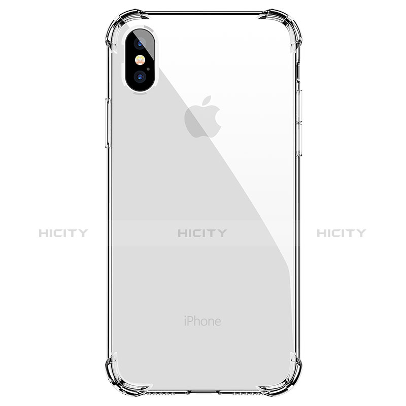 Housse Ultra Fine TPU Souple Transparente C15 pour Apple iPhone X Noir Plus