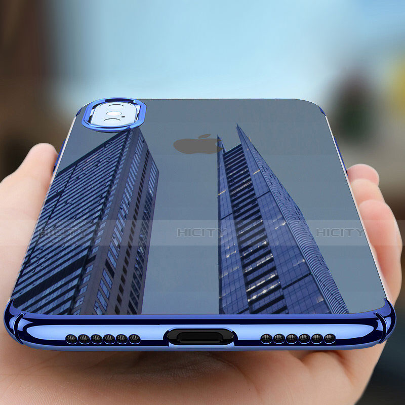 Housse Ultra Fine TPU Souple Transparente C16 pour Apple iPhone X Bleu Plus