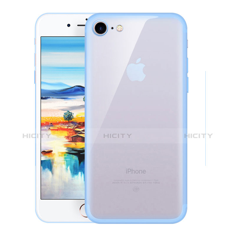 Housse Ultra Fine TPU Souple Transparente H01 pour Apple iPhone 8 Bleu Ciel Plus