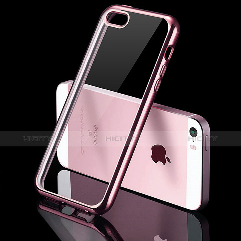 Housse Ultra Fine TPU Souple Transparente H01 pour Apple iPhone SE Rose Plus