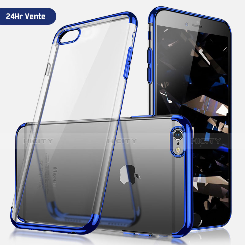 Housse Ultra Fine TPU Souple Transparente H03 pour Apple iPhone 6 Plus Bleu Plus