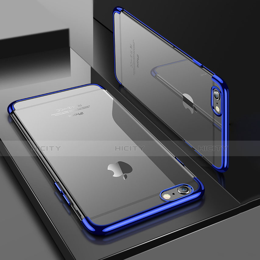 Housse Ultra Fine TPU Souple Transparente H03 pour Apple iPhone 6 Plus Bleu Plus