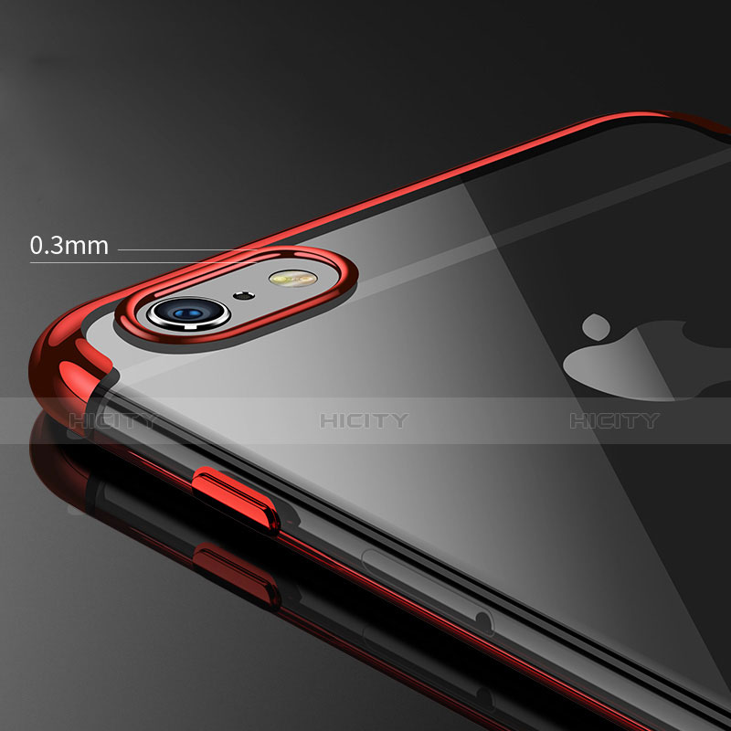 Housse Ultra Fine TPU Souple Transparente H03 pour Apple iPhone 6 Plus Rouge Plus