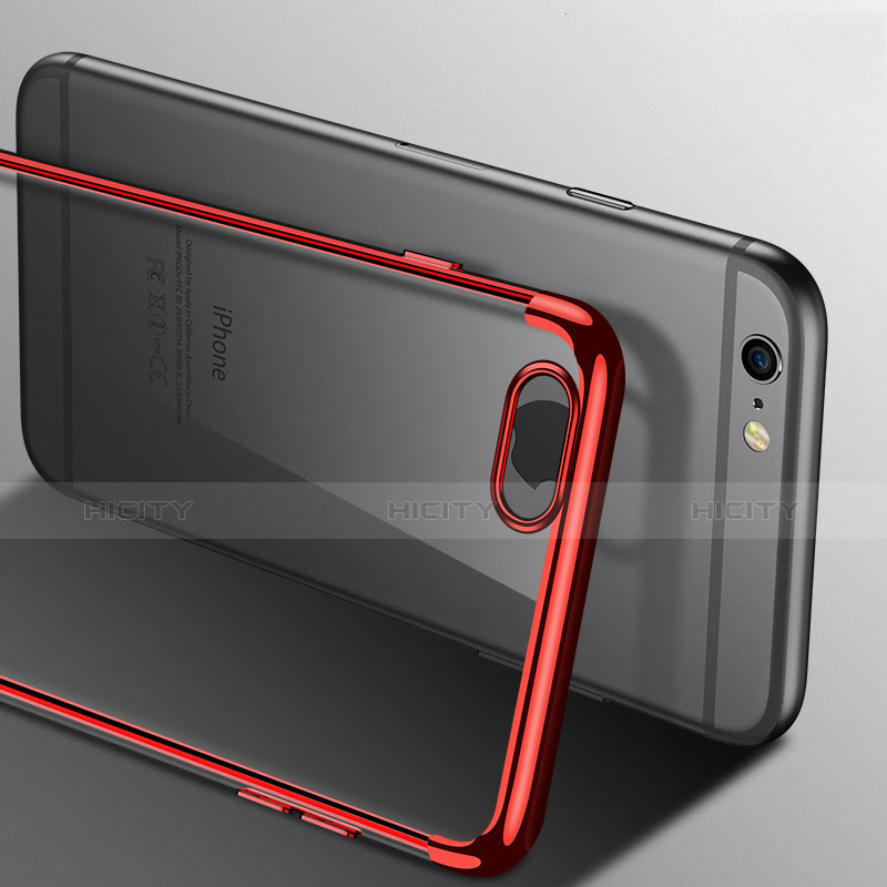 Housse Ultra Fine TPU Souple Transparente H03 pour Apple iPhone 6 Plus Rouge Plus