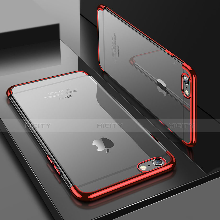 Housse Ultra Fine TPU Souple Transparente H03 pour Apple iPhone 6 Plus Rouge Plus