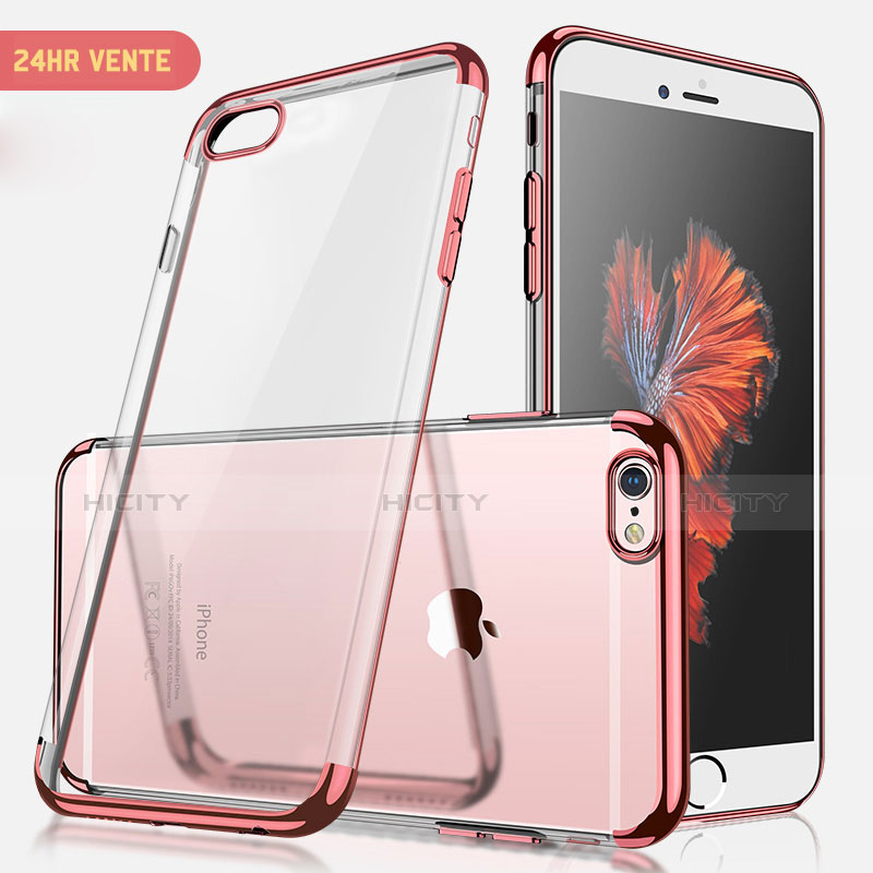 Housse Ultra Fine TPU Souple Transparente H04 pour Apple iPhone 7 Or Rose Plus