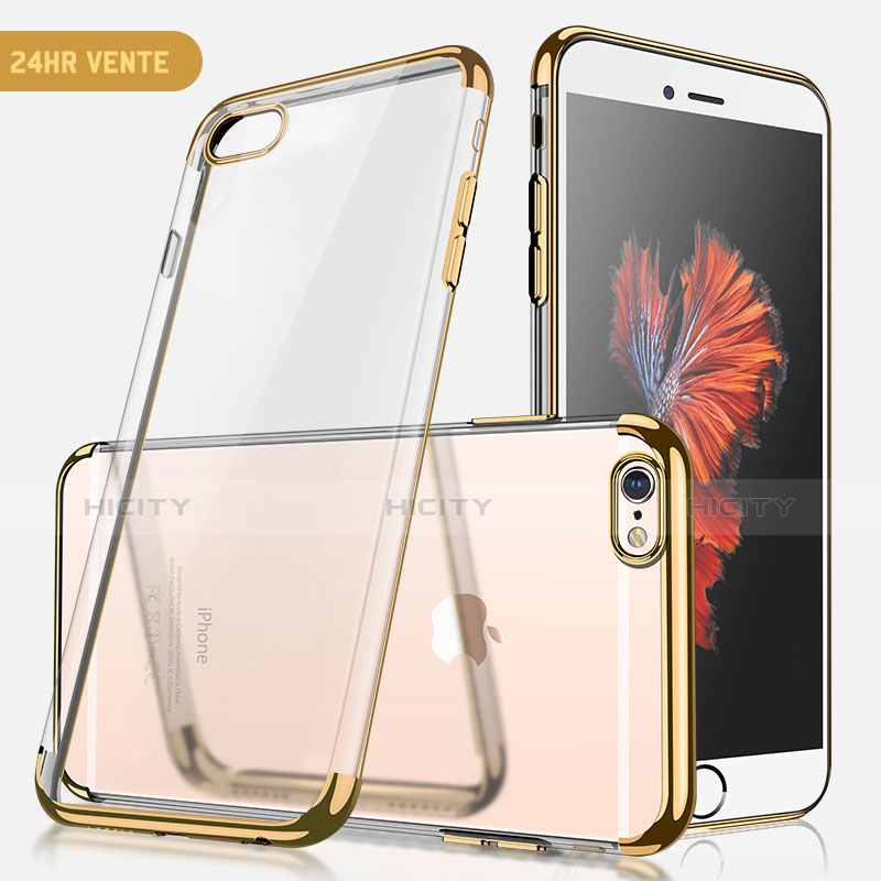 Housse Ultra Fine TPU Souple Transparente H04 pour Apple iPhone 8 Or Plus