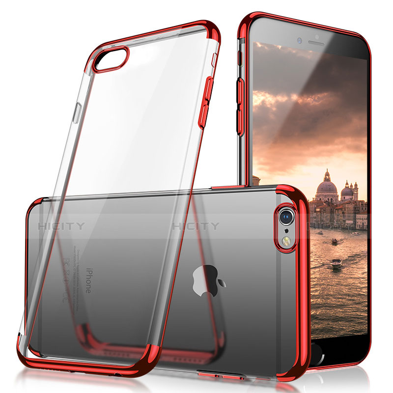 Housse Ultra Fine TPU Souple Transparente H05 pour Apple iPhone 6 Rouge Plus