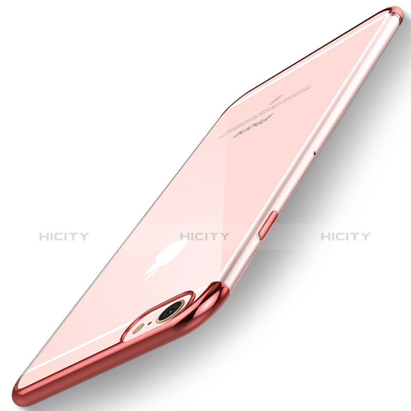 Housse Ultra Fine TPU Souple Transparente H06 pour Apple iPhone 6 Plus Rouge Plus