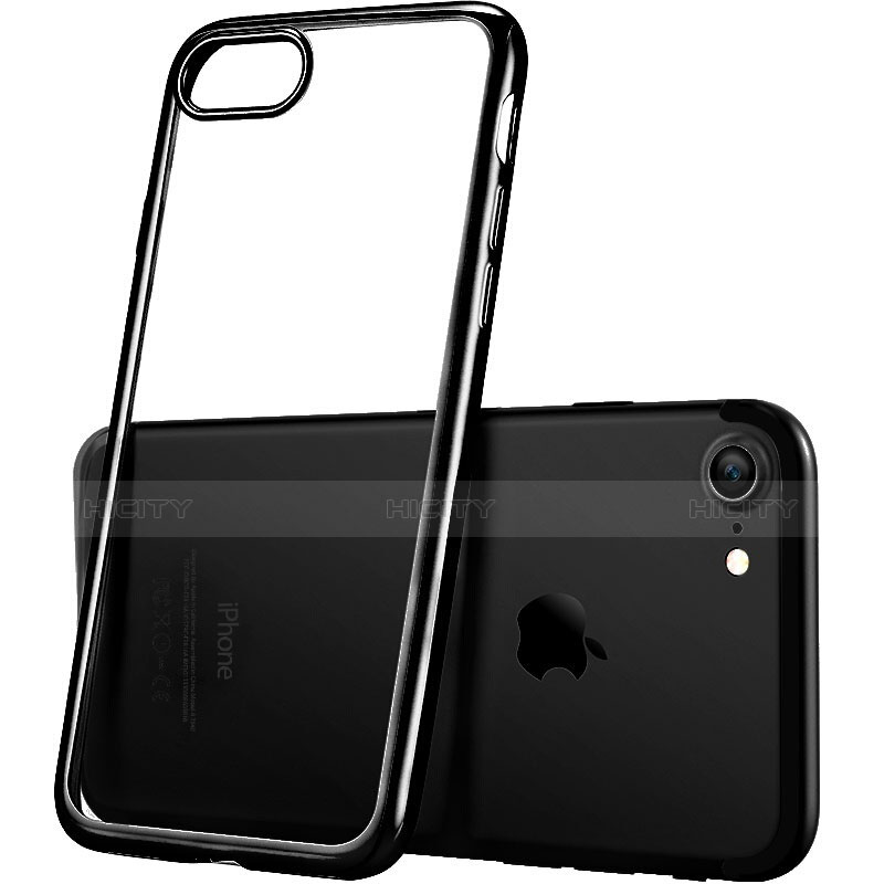 Housse Ultra Fine TPU Souple Transparente H07 pour Apple iPhone 8 Noir Plus