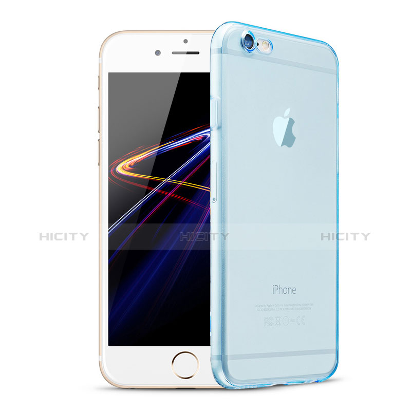 Housse Ultra Fine TPU Souple Transparente H08 pour Apple iPhone 6 Bleu Plus