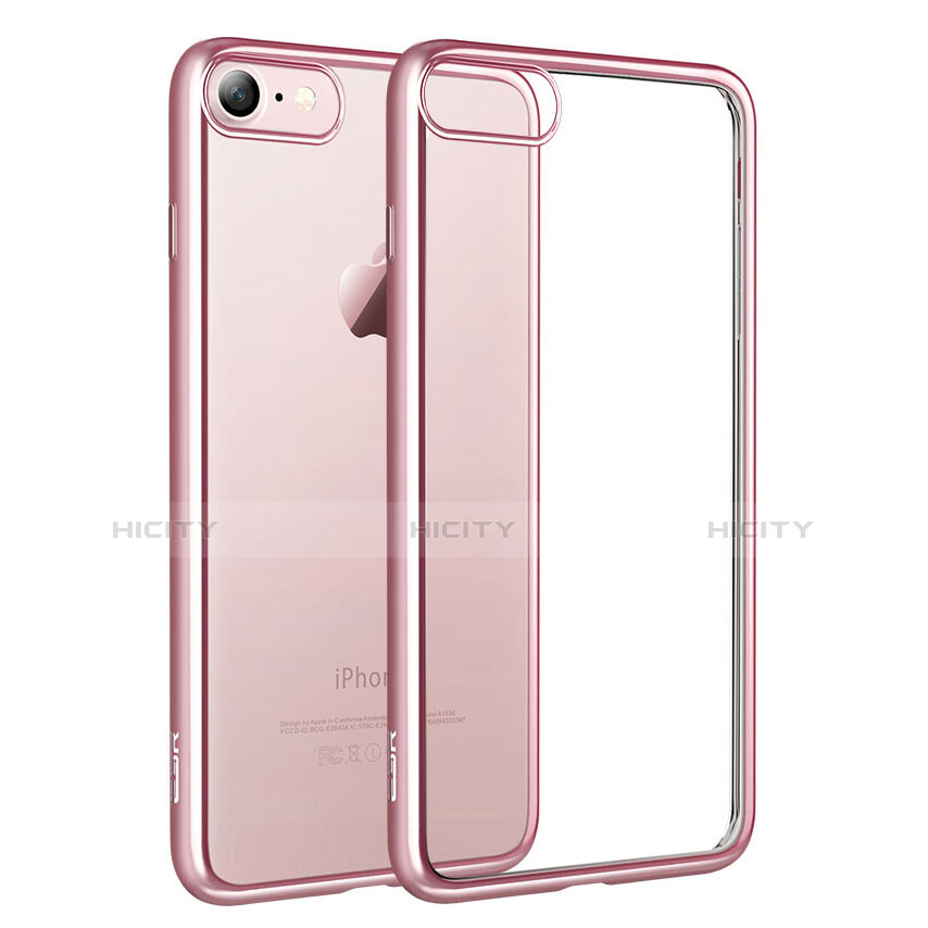 Housse Ultra Fine TPU Souple Transparente H11 pour Apple iPhone 8 Or Rose Plus