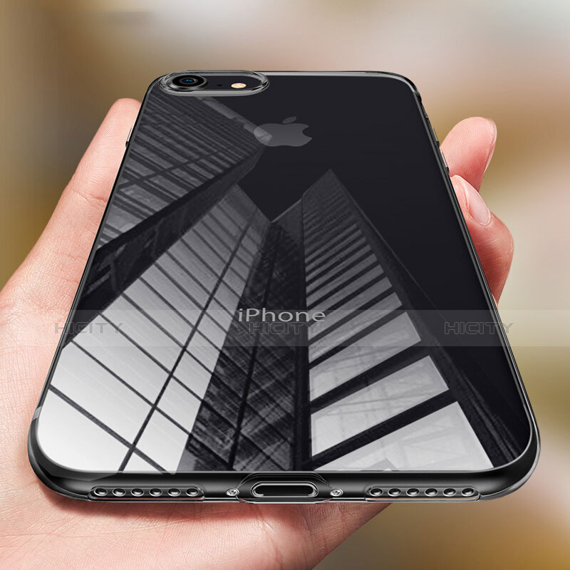 Housse Ultra Fine TPU Souple Transparente pour Apple iPhone 7 Noir Plus