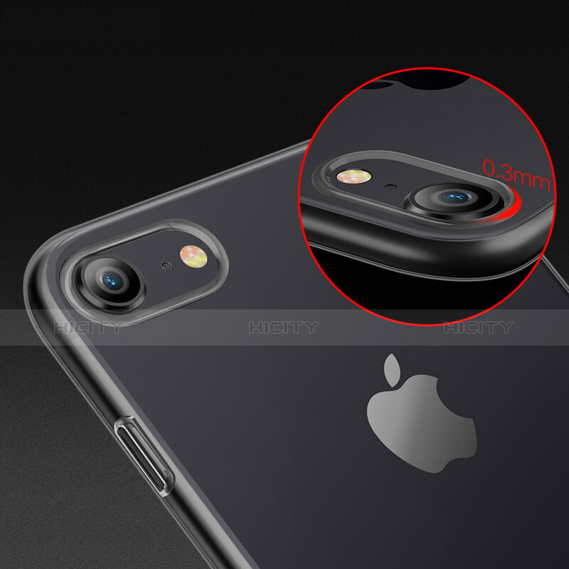 Housse Ultra Fine TPU Souple Transparente pour Apple iPhone 7 Noir Plus