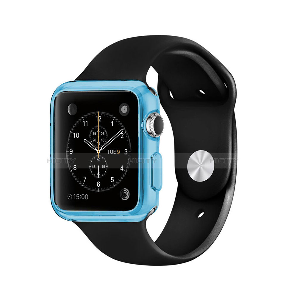 Housse Ultra Fine TPU Souple Transparente pour Apple iWatch 2 42mm Bleu Plus