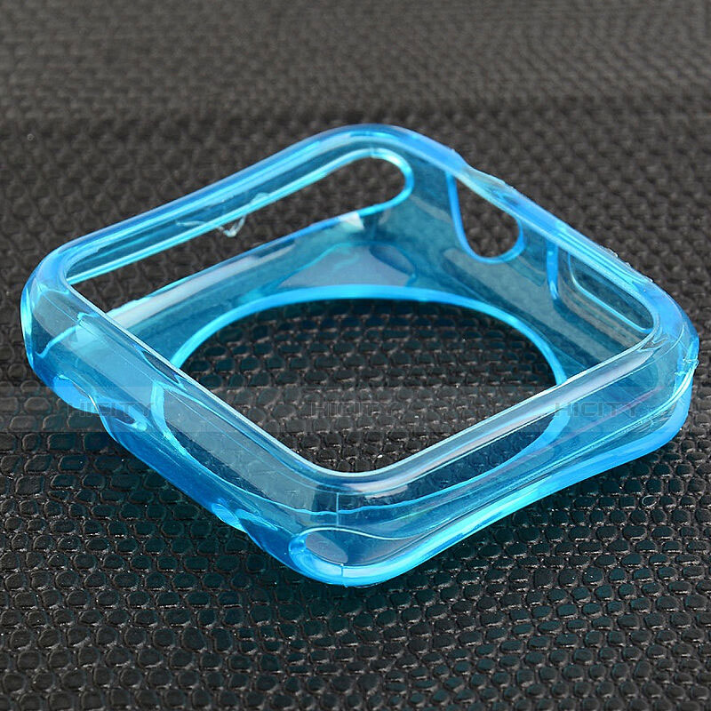 Housse Ultra Fine TPU Souple Transparente pour Apple iWatch 42mm Bleu Plus