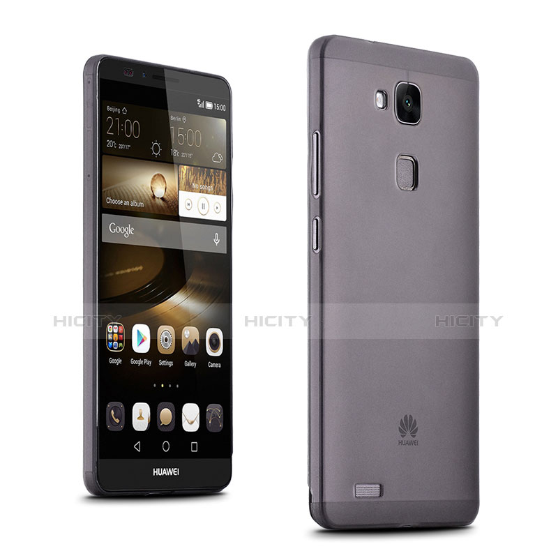 Housse Ultra Fine TPU Souple Transparente pour Huawei Mate 7 Gris Plus