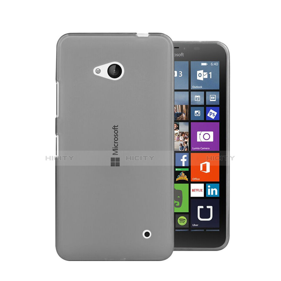 Housse Ultra Fine TPU Souple Transparente pour Microsoft Lumia 640 Gris Plus