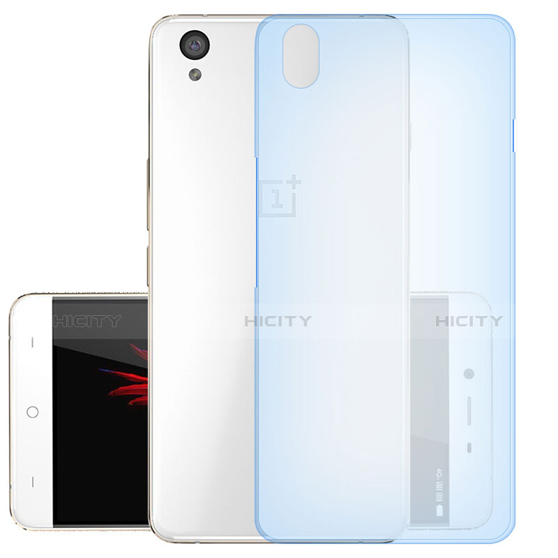 Housse Ultra Fine TPU Souple Transparente pour OnePlus X Bleu Plus