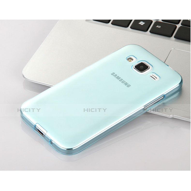 Housse Ultra Fine TPU Souple Transparente pour Samsung Galaxy Core Prime G360F G360GY Bleu Plus