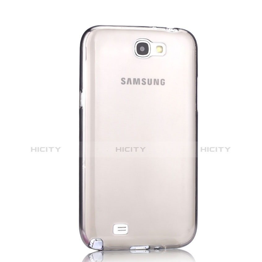 Housse Ultra Fine TPU Souple Transparente pour Samsung Galaxy Note 2 N7100 N7105 Gris Plus