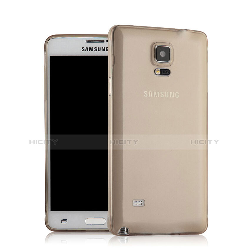 Housse Ultra Fine TPU Souple Transparente pour Samsung Galaxy Note 4 Duos N9100 Dual SIM Gris Plus