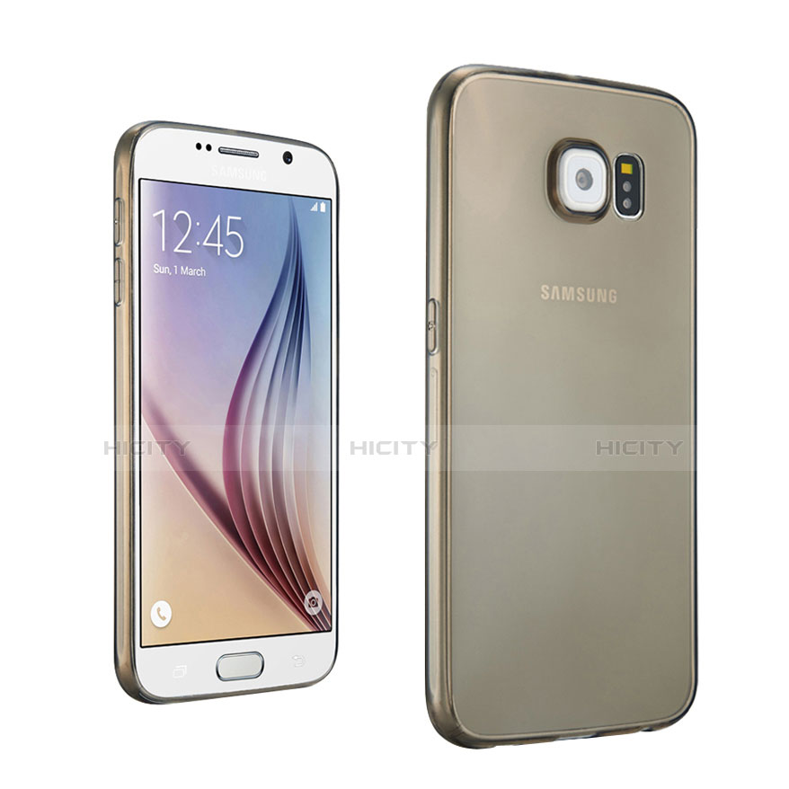 Housse Ultra Fine TPU Souple Transparente pour Samsung Galaxy S6 SM-G920 Gris Plus