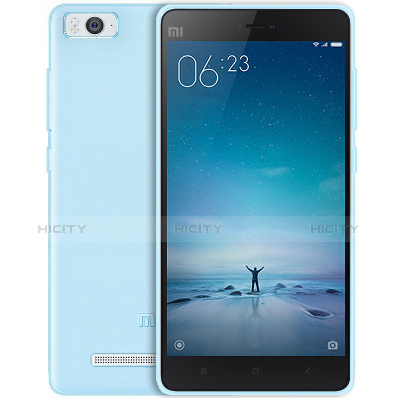 Housse Ultra Fine TPU Souple Transparente pour Xiaomi Mi 4C Bleu Plus