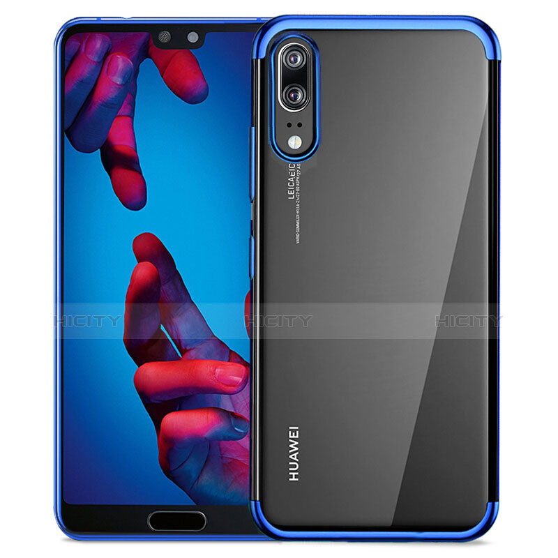 Housse Ultra Fine TPU Souple Transparente T02 pour Huawei P20 Bleu Plus