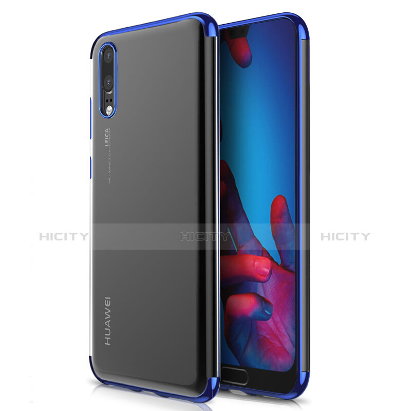 Housse Ultra Fine TPU Souple Transparente T02 pour Huawei P20 Bleu Plus