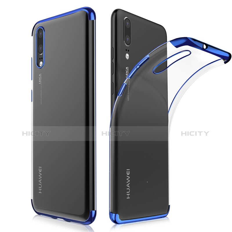 Housse Ultra Fine TPU Souple Transparente T02 pour Huawei P20 Bleu Plus