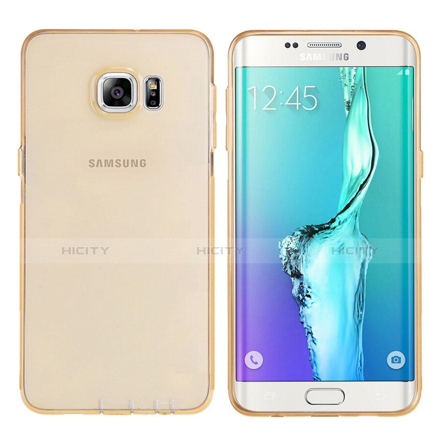 Housse Ultra Fine TPU Souple Transparente T04 pour Samsung Galaxy S6 Edge+ Plus SM-G928F Or Plus