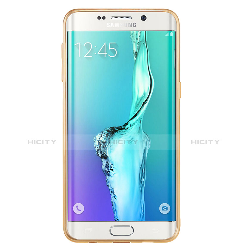 Housse Ultra Fine TPU Souple Transparente T04 pour Samsung Galaxy S6 Edge+ Plus SM-G928F Or Plus