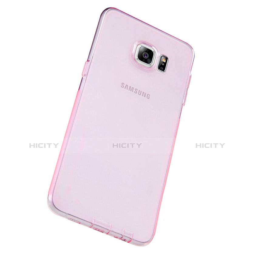 Housse Ultra Fine TPU Souple Transparente T04 pour Samsung Galaxy S6 Edge+ Plus SM-G928F Rose Plus