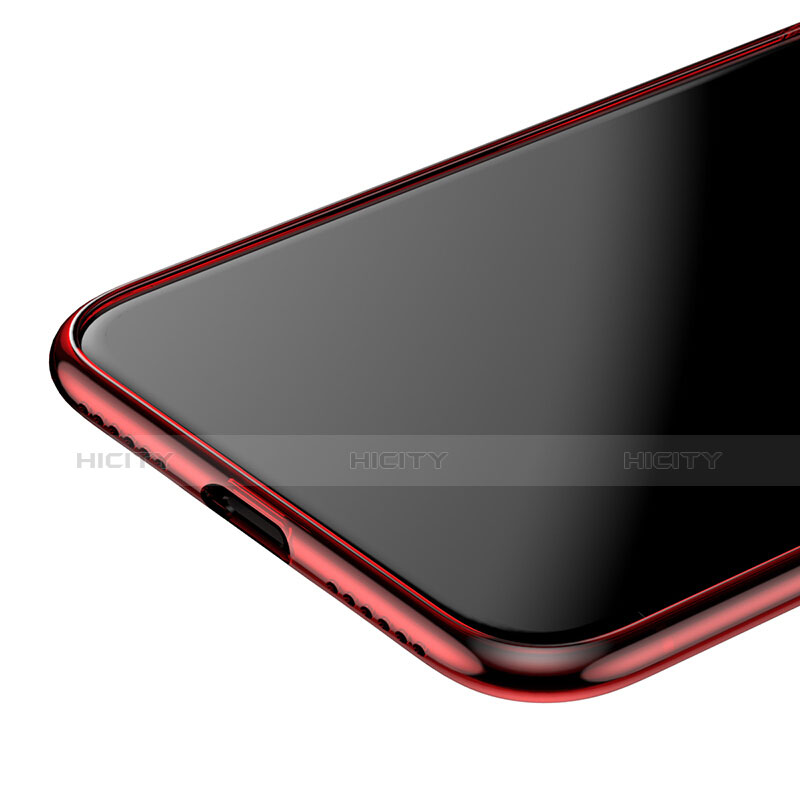 Housse Ultra Fine TPU Souple Transparente T06 pour Apple iPhone X Rouge Plus