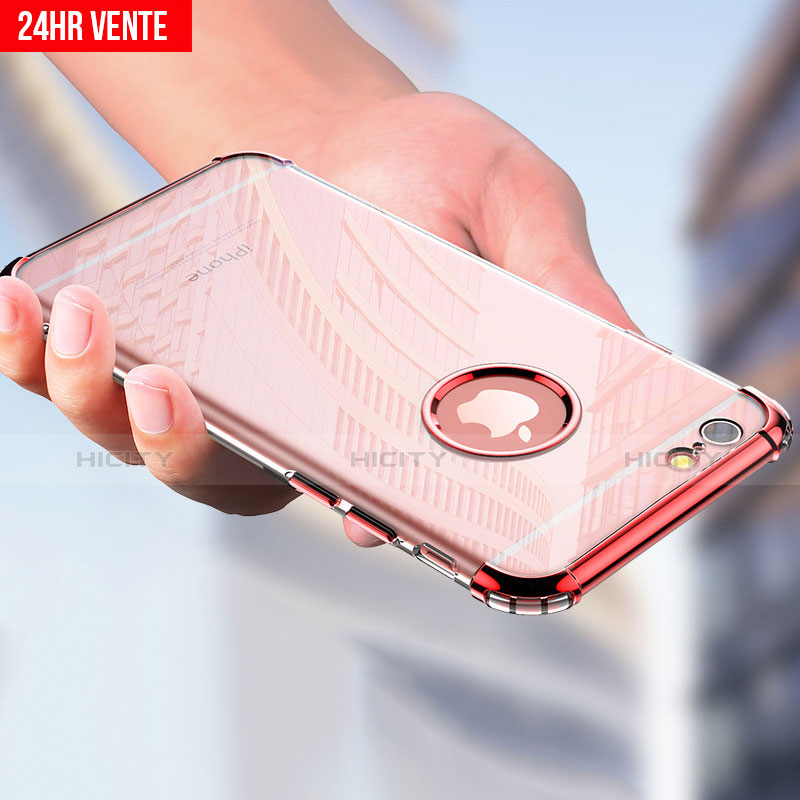 Housse Ultra Fine TPU Souple Transparente T14 pour Apple iPhone 6 Rouge Plus