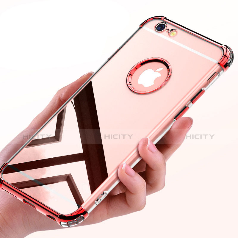 Housse Ultra Fine TPU Souple Transparente T14 pour Apple iPhone 6 Rouge Plus