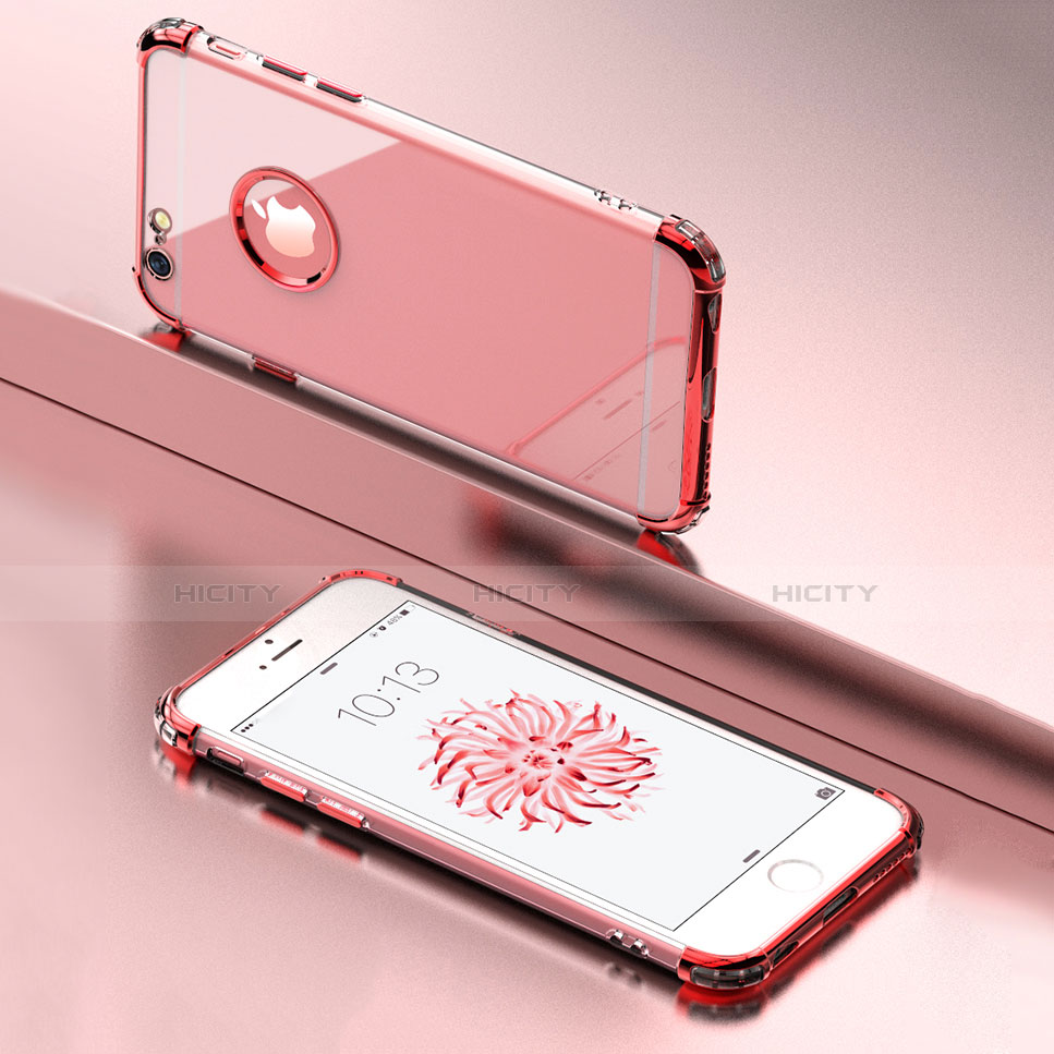 Housse Ultra Fine TPU Souple Transparente T14 pour Apple iPhone 6 Rouge Plus